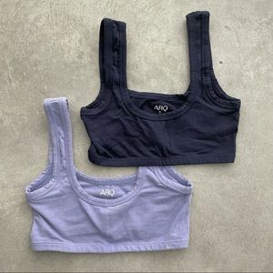 ARQ wide strap bras - small, navy and periwinkle